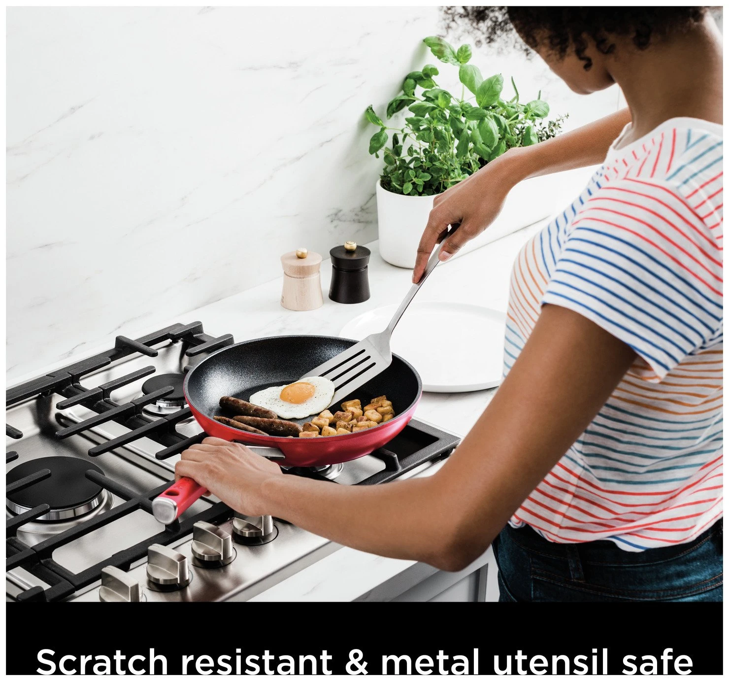 Ninja Zerostick Aluminium 5 Piece Non Stick Pan Set - Red 5 Ninja Zerostick Aluminium 5 Piece Non Stick Pan Set - Red - Image 3