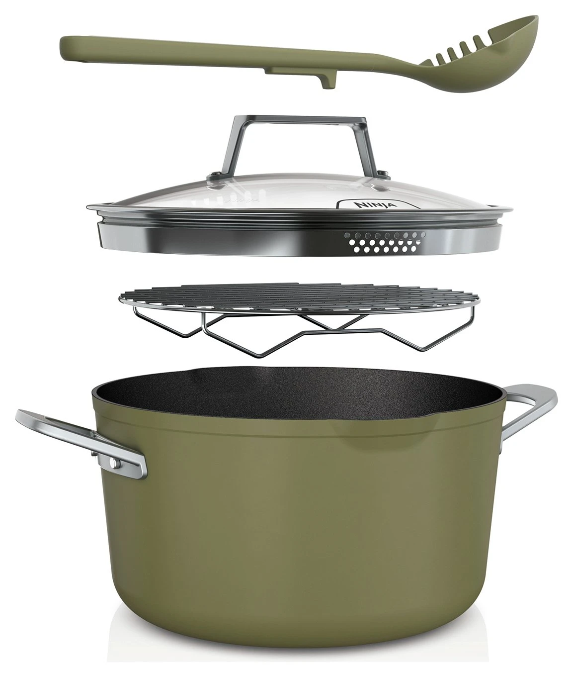 Ninja Zerostick 30cm Non Stick Aluminium Possible Pot -Green 3 Ninja Zerostick 30cm Non Stick Aluminium Possible Pot -Green