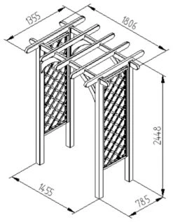 Forest Garden Ultima Pergola Arch With 2 Side Panels -Home Sales Store 1122774 R E001