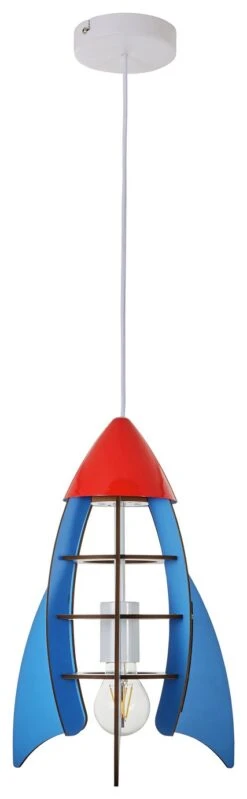 Glow Kids Rocket Ceiling Pendant Light - Blue & Red -Home Sales Store 1151374 R Z002A
