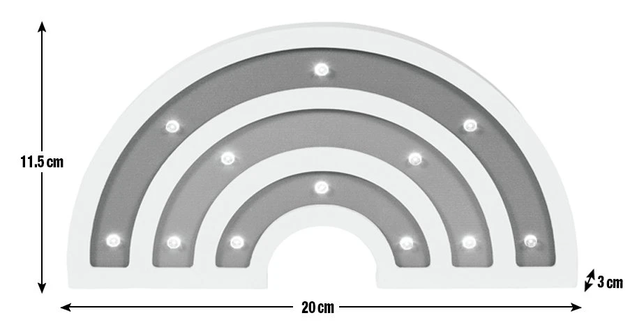 Glow Kids Wooden Rainbow Table Light - Multicoloured 5 Glow Kids Wooden Rainbow Table Light - Multicoloured - Image 3