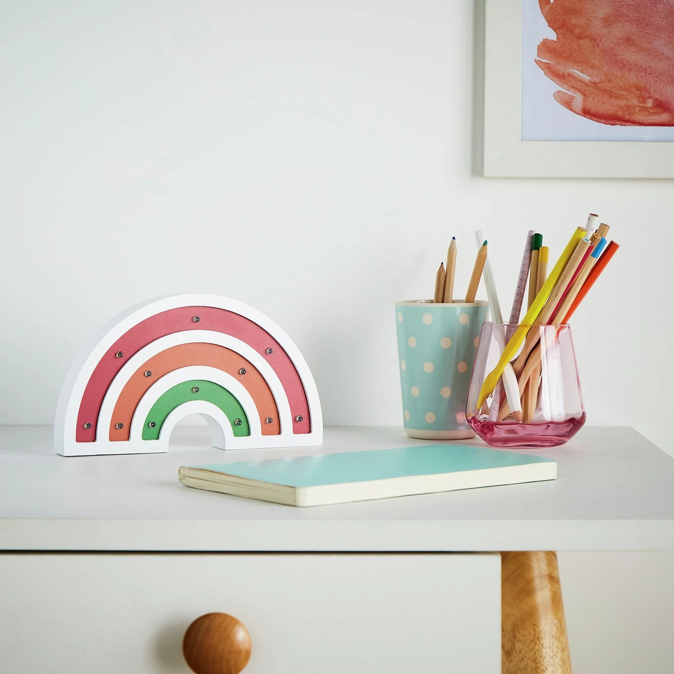 Glow Kids Wooden Rainbow Table Light - Multicoloured 3 Glow Kids Wooden Rainbow Table Light - Multicoloured