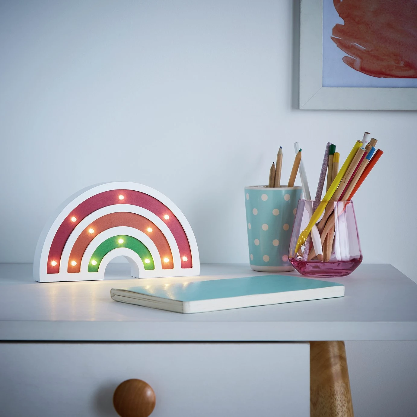 Glow Kids Wooden Rainbow Table Light - Multicoloured 4 Glow Kids Wooden Rainbow Table Light - Multicoloured - Image 2