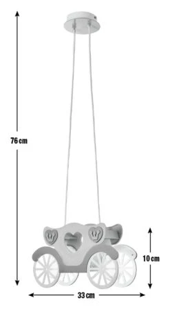 Glow Kids Princess Carriage Pendant Light - Pink & White -Home Sales Store 1151446 R E001