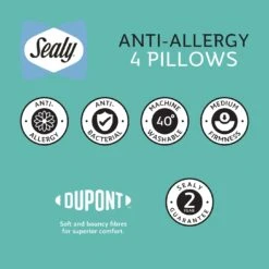 Sealy Anti Allergy Medium Firm Pillow - 4 Pack -Home Sales Store 1156609 R Z008A