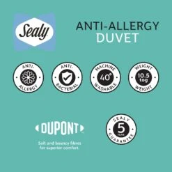 Sealy Anti Allergy Hollowfibre 10.5Tog Duvet - Single 19 Sealy Anti Allergy Hollowfibre 10.5Tog Duvet - Single -Home Sales Store 1156623 R Z010A