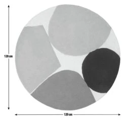 Habitat Geometric Circle Cut Pile Rug - 120x120cm - Multi -Home Sales Store 1176122 R E001