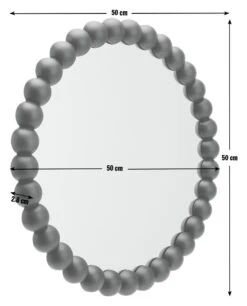 Habitat Beaded Round Wall Mirror - Black - 50x50cm -Home Sales Store 1182642 R E001