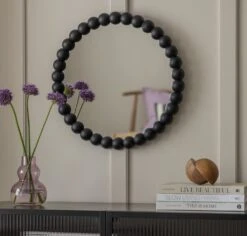 Habitat Beaded Round Wall Mirror - Black - 50x50cm -Home Sales Store 1182642 R Z001C