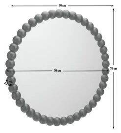 Habitat Beaded Round Wall Mirror - Black - 70x70cm -Home Sales Store 1182934 R E001