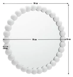 Habitat Beaded Round Wall Mirror - White - 50x50cm -Home Sales Store 1182941 R E001