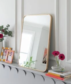 Habitat Brushed Rectangular Wall Mirror - Gold - 50x70cm 7 Habitat Brushed Rectangular Wall Mirror - Gold - 50x70cm -Home Sales Store 1184066 R Z001C
