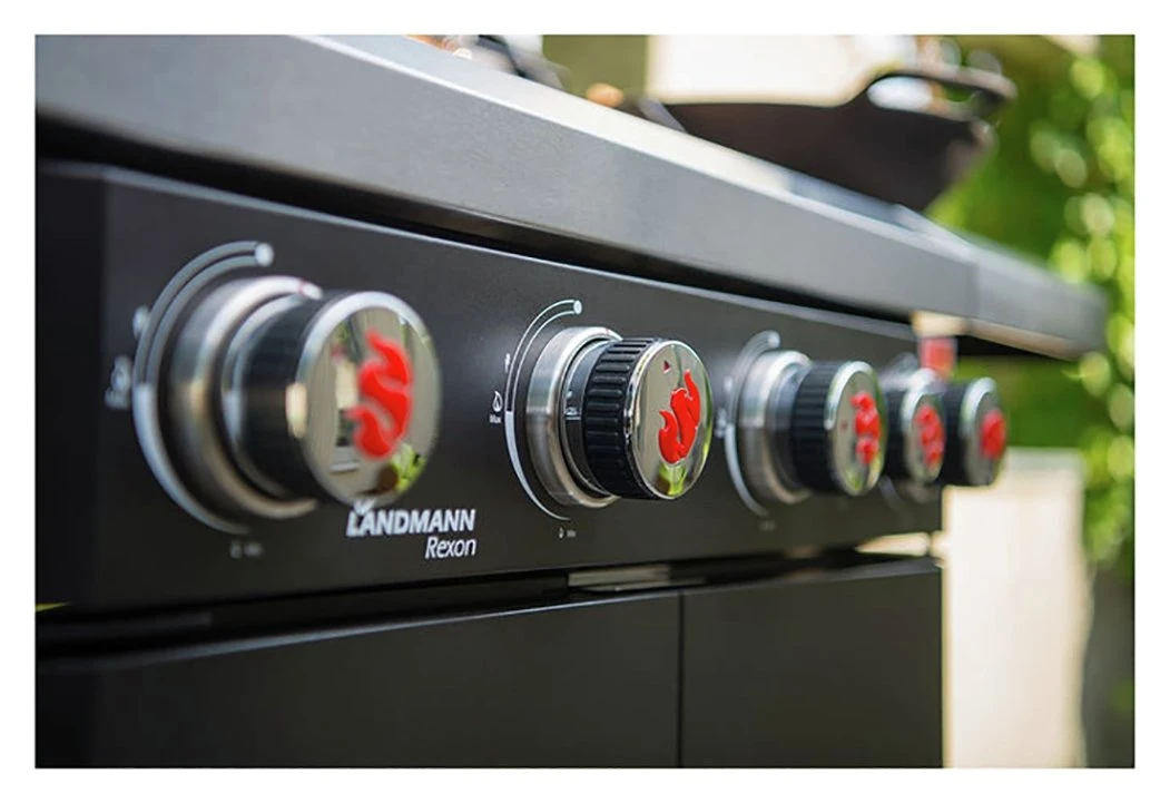 LANDMANN Rexon CooK 4 Burner Gas BBQ - Black 5 LANDMANN Rexon CooK 4 Burner Gas BBQ - Black - Image 3