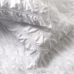 Habitat Seersucker Square White Bedding Set - Single -Home Sales Store 1232554 R Z003A
