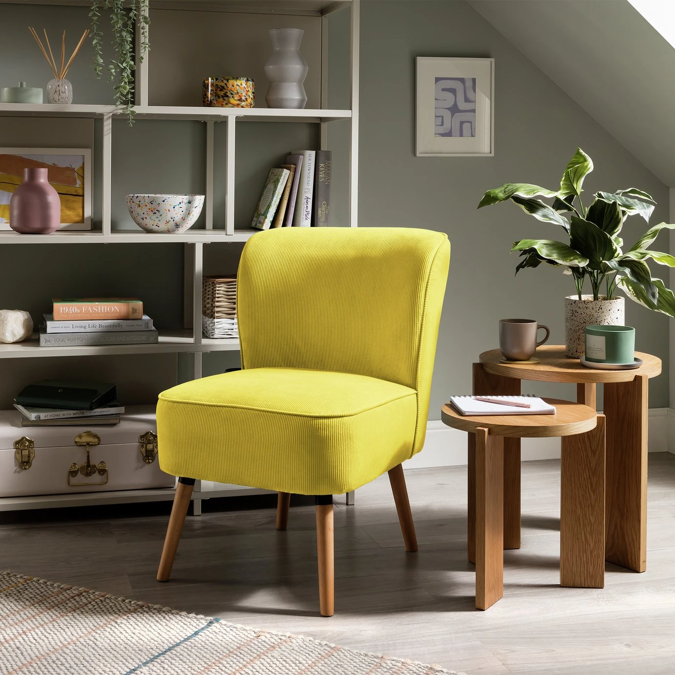 Habitat Eppy Fabric Accent Chair - Yellow 4 Habitat Eppy Fabric Accent Chair - Yellow - Image 2