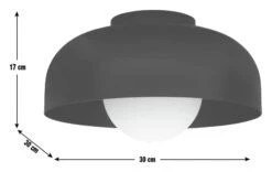 Habitat Modern Globe Metal Bathroom Ceiling Light - Black -Home Sales Store 1233584 R E001