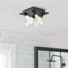 Habitat Metal 4 Light LED Bathroom Flush Ceiling Light-Black -Home Sales Store 1233687 R Z001A