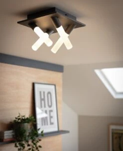 Habitat Metal 4 Light LED Bathroom Flush Ceiling Light-Black -Home Sales Store 1233687 R Z002C