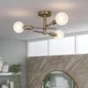 Habitat Globe Ribbed Metal Bathroom Ceiling Light - Brass -Home Sales Store 1233711 R Z001A