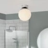 Habitat Opal Glass Bathroom Flush Ceiling Light - White -Home Sales Store 1233759 R Z001A