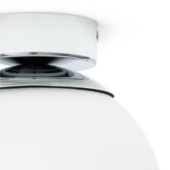 Habitat Opal Glass Bathroom Flush Ceiling Light - White -Home Sales Store 1233759 R Z002A