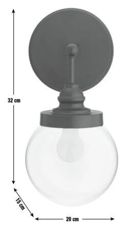 Habitat Globe Metal Bathroom Wall Light - Black -Home Sales Store 1233773 R E001