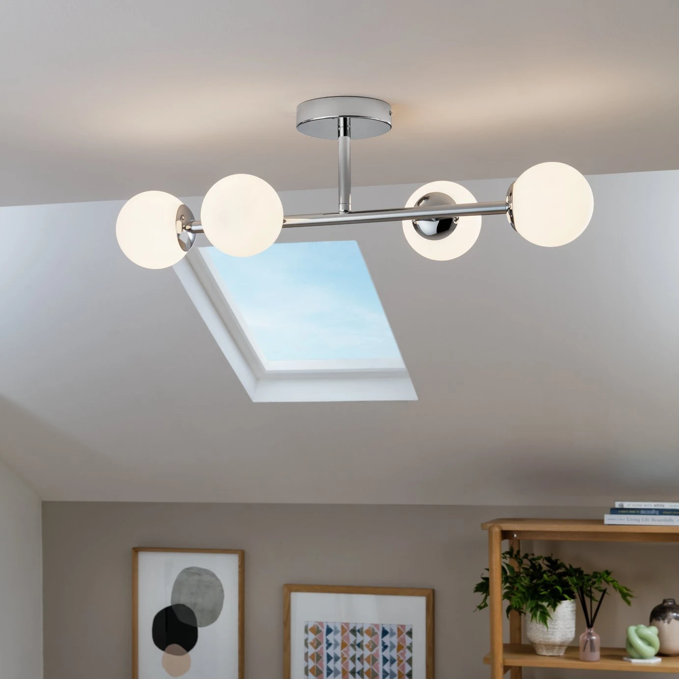 Habitat Metal 4 Light Bathroom Flush Ceiling Light - Chrome 8 Habitat Metal 4 Light Bathroom Flush Ceiling Light - Chrome - Image 6