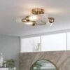 Habitat Ribbed Metal 3 Light Bathroom Ceiling Light - Gold 2 Habitat Ribbed Metal 3 Light Bathroom Ceiling Light - Gold -Home Sales Store 1233845 R Z001A
