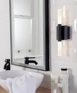 Habitat Metal 2 Light LED Bathroom Wall Light - Black -Home Sales Store 1233876 R Z002C