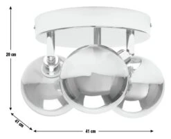 Habitat Globe Metal Bathroom Flush To Ceiling Light - Silver -Home Sales Store 1233883 R E001