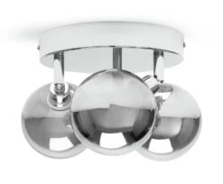 Habitat Globe Metal Bathroom Flush To Ceiling Light - Silver -Home Sales Store 1233883 R Z001C