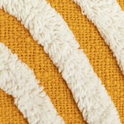 Habitat Geo Tufted Cushion - Yellow & White - 60x30cm -Home Sales Store 1240209 R B001