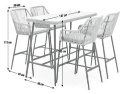 Habitat Malta 4 Seater Rattan Effect Garden Bar Set -Natural -Home Sales Store 1242245 R E001