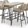 Habitat Malta 4 Seater Rattan Effect Garden Bar Set -Natural -Home Sales Store 1242245 R Z001A