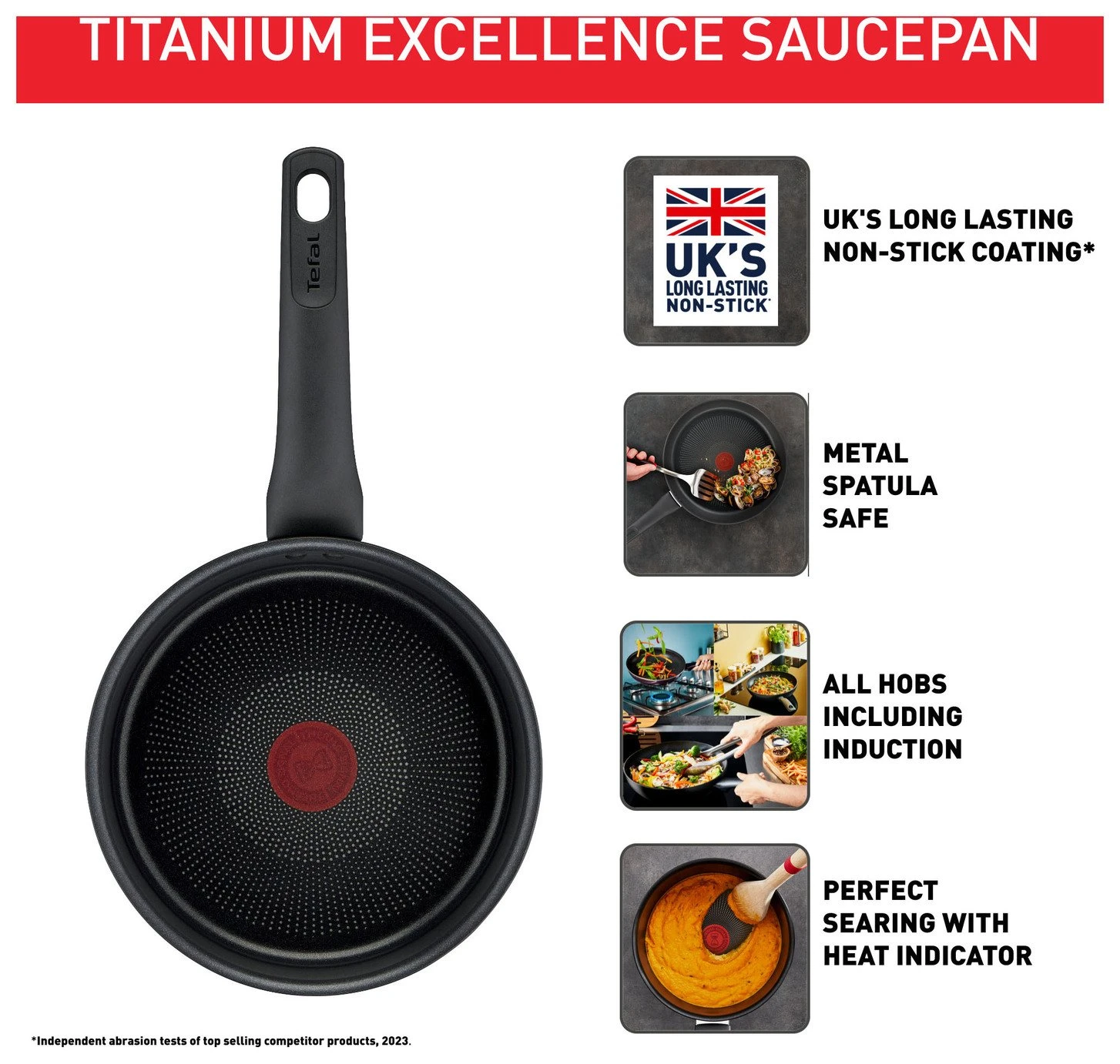 Tefal Titanium Excellence 20cm Aluminium Saucepan 5 Tefal Titanium Excellence 20cm Aluminium Saucepan - Image 3