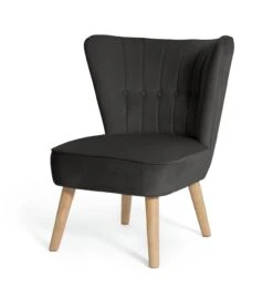 Habitat Alexis Velvet Cocktail Chair - Charcoal -Home Sales Store 1341256 R Z002A