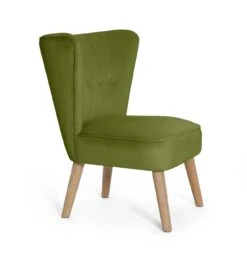 Habitat Alexis Velvet Cocktail Chair - Olive -Home Sales Store 1341287 R Z004A