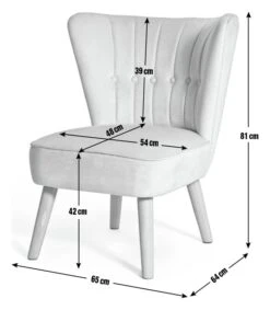 Habitat Alexis Velvet Cocktail Chair - Cream -Home Sales Store 1341294 R E001