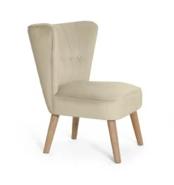 Habitat Alexis Velvet Cocktail Chair - Cream -Home Sales Store 1341294 R Z004A