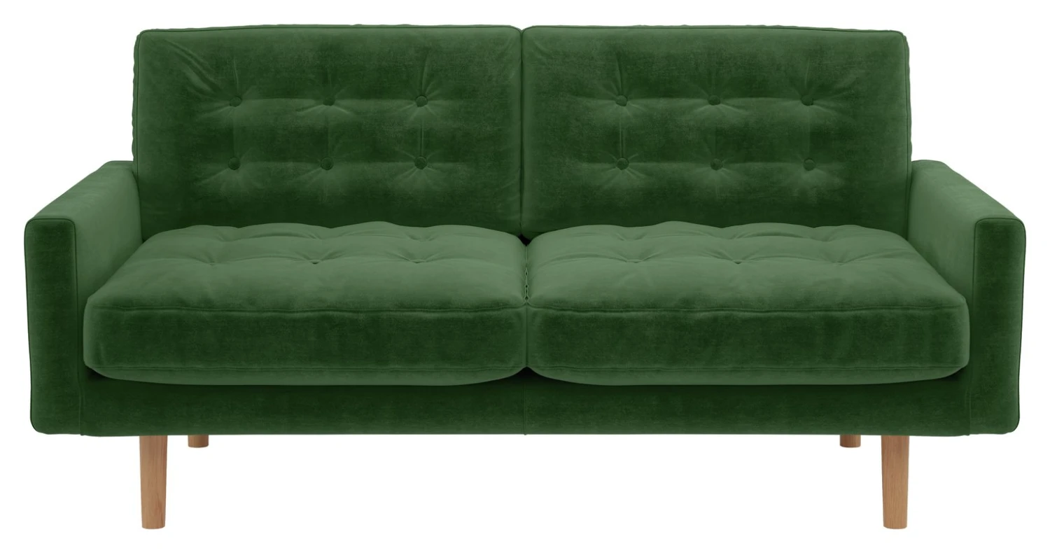 Habitat Fenner Velvet 2 Seater Sofa - Moss Green 3 Habitat Fenner Velvet 2 Seater Sofa - Moss Green