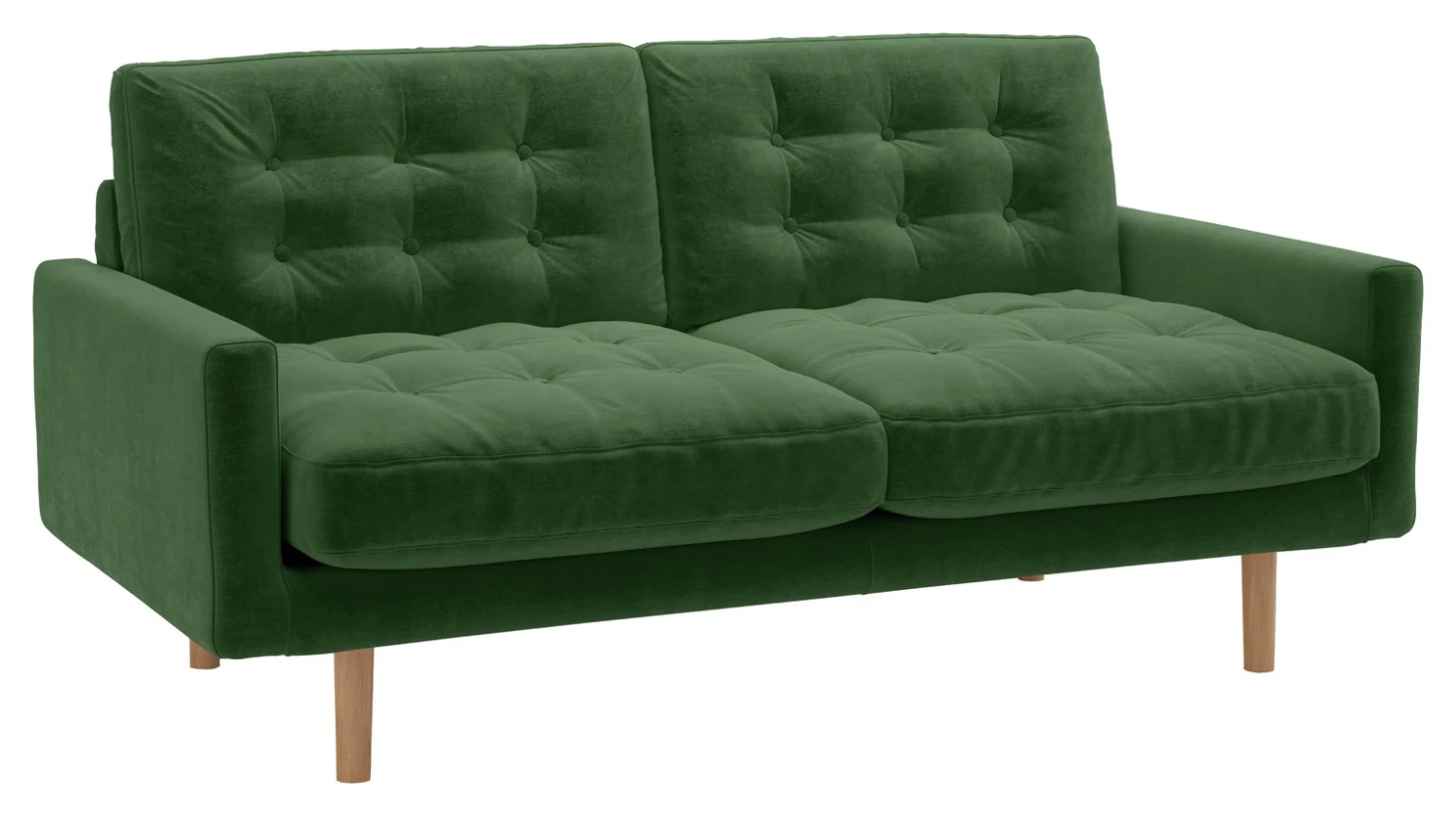 Habitat Fenner Velvet 2 Seater Sofa - Moss Green 8 Habitat Fenner Velvet 2 Seater Sofa - Moss Green - Image 6