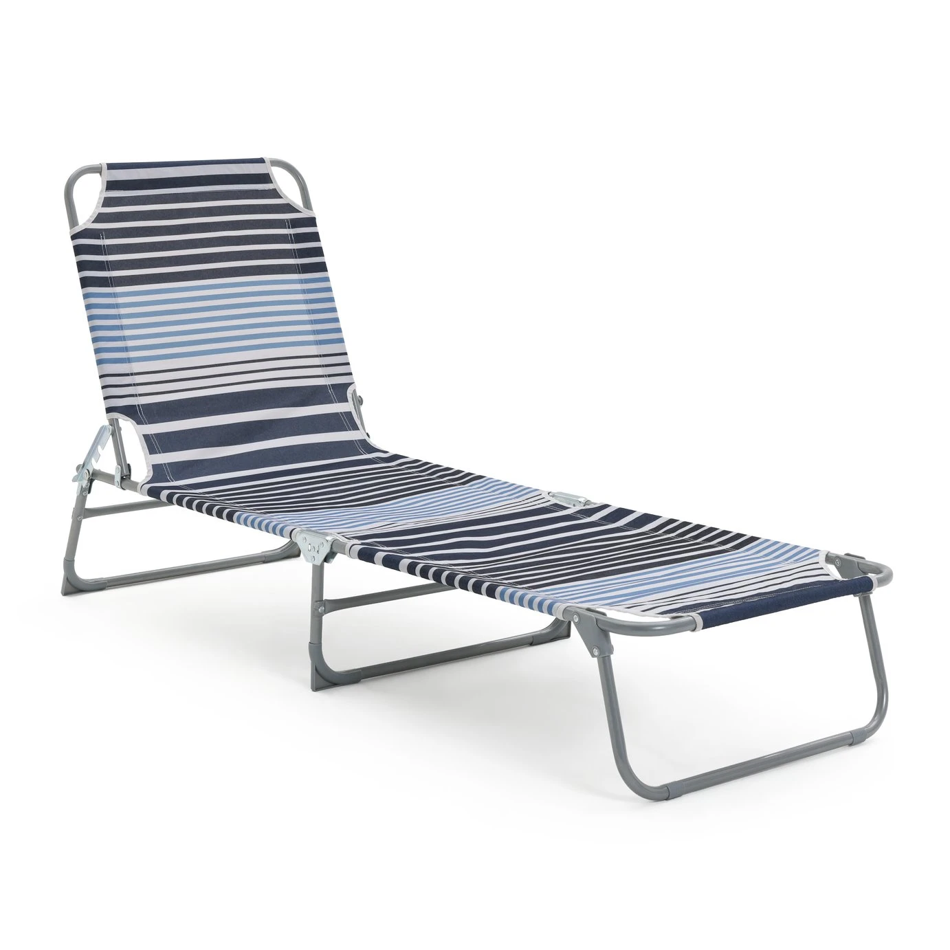 Habitat Folding Metal Sun Lounger - Blue 7 Habitat Folding Metal Sun Lounger - Blue - Image 5