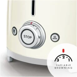 Smeg TSF01CRUK 50's Style Retro 2 Slice Toaster - Cream -Home Sales Store 1346804 R Z004A