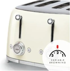 Smeg TSF03CRUK 50's Style Retro 4 Slice Toaster - Cream -Home Sales Store 1346873 R Z004A