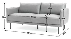 Habitat Moore Leather 3 Seater Sofa - Tan -Home Sales Store 1352616 R E001