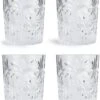 Habitat Palm Design Transparent Tumbler - Pack Of 4 -Home Sales Store 1400056 R Z001A