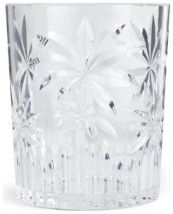 Habitat Palm Design Transparent Tumbler - Pack Of 4 -Home Sales Store 1400056 R Z004A