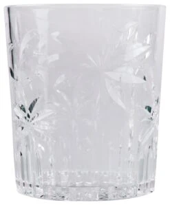 Habitat Palm Design Transparent Tumbler - Pack Of 4 -Home Sales Store 1400056 R Z005A