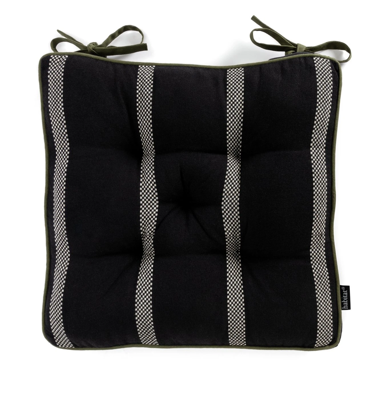 Habitat Woven Stripe Pack Of 2 Seat Cushion - Black 7 Habitat Woven Stripe Pack Of 2 Seat Cushion - Black - Image 5