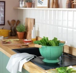 Habitat Enamel And Wood Colander -Home Sales Store 1404519 R Z001C